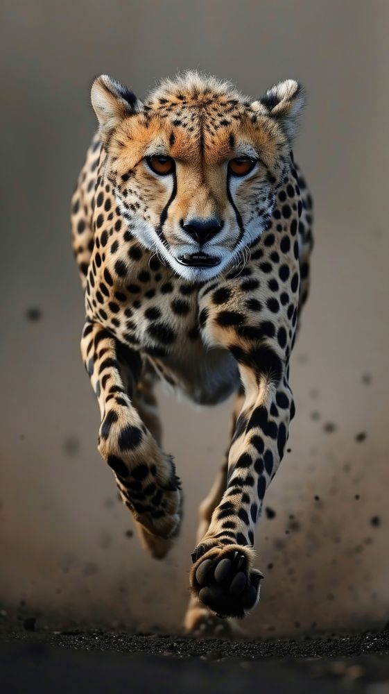 Running cheetah wildlife animal mammal.