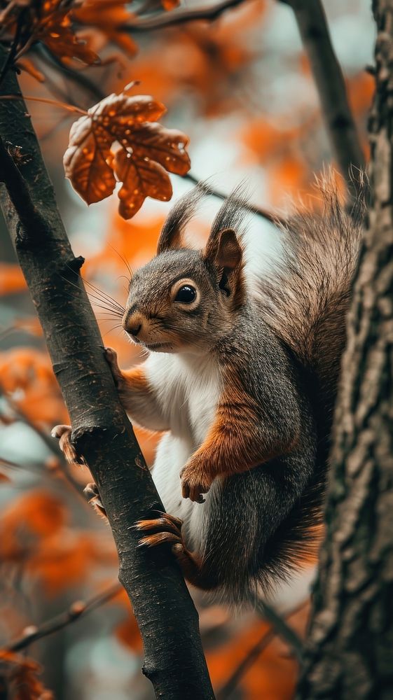 Squirrel wildlife autumn animal.