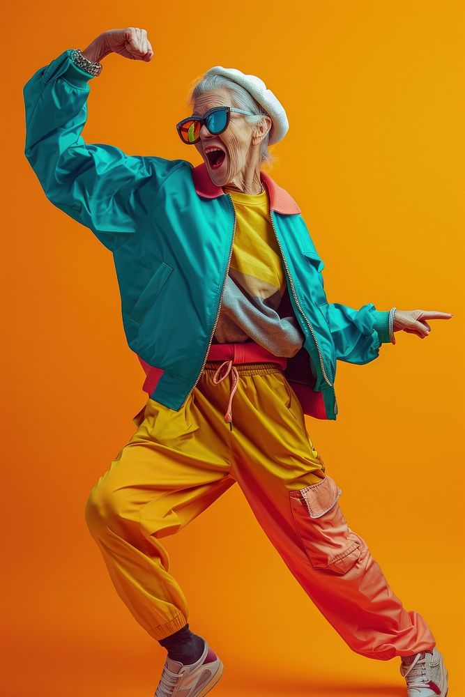 Funny grandmother portraits dancing adult dance. AI generated Image by rawpixel.
