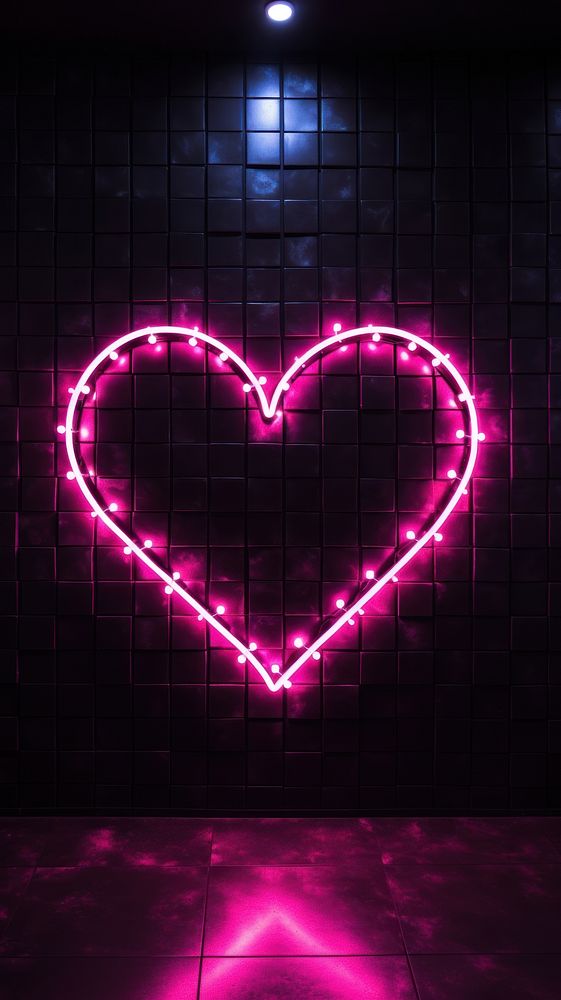  Heart shape neon symbol light. AI generated Image by rawpixel.