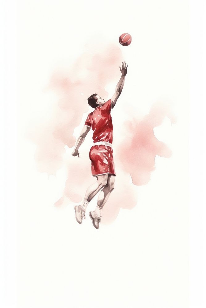 Basketball player slamdunk sports determination competition. AI generated Image by rawpixel.