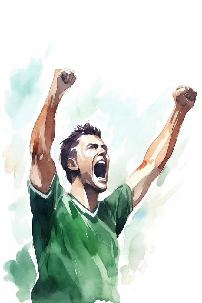 Soccer player shouting victorious adult competition exercising. AI generated Image by rawpixel.