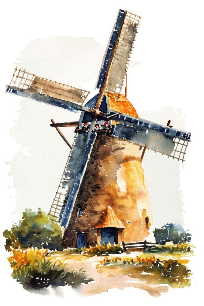 Windmill outdoors architecture watermill.