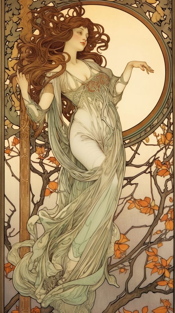 An art nouveau drawing of a Venus sketch adult illustrated.