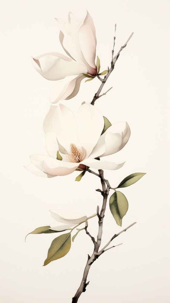 Magnolia blossom flower plant.
