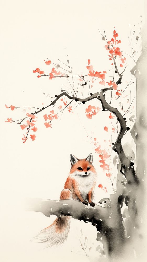 Fox sitting animal mammal.