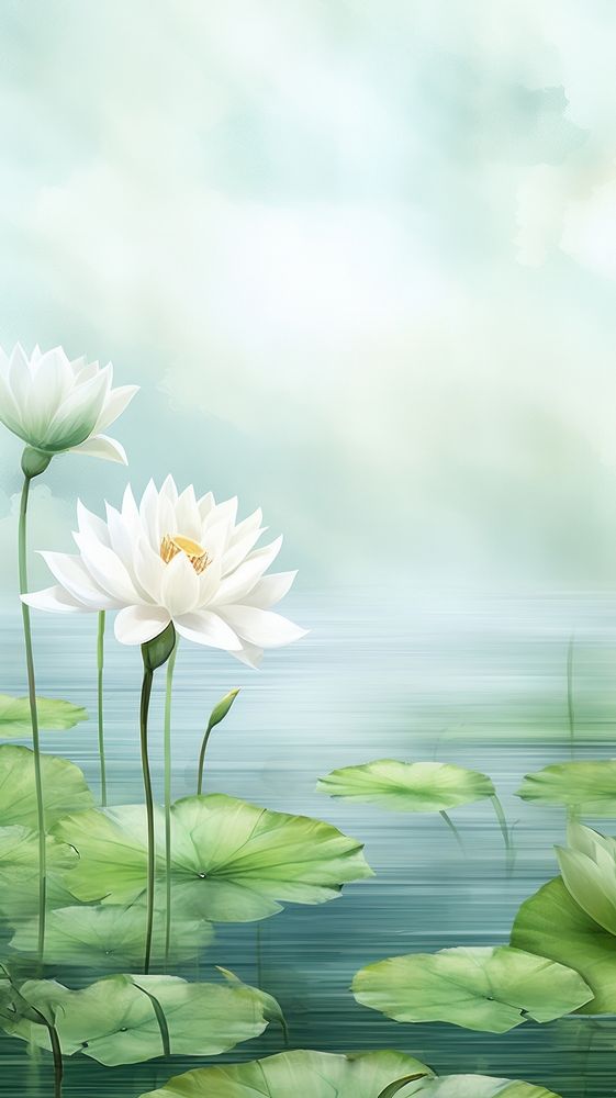 Lotus pond outdoors painting nature.