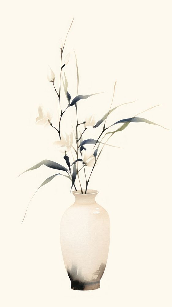 Plant on a vase flower white decoration.