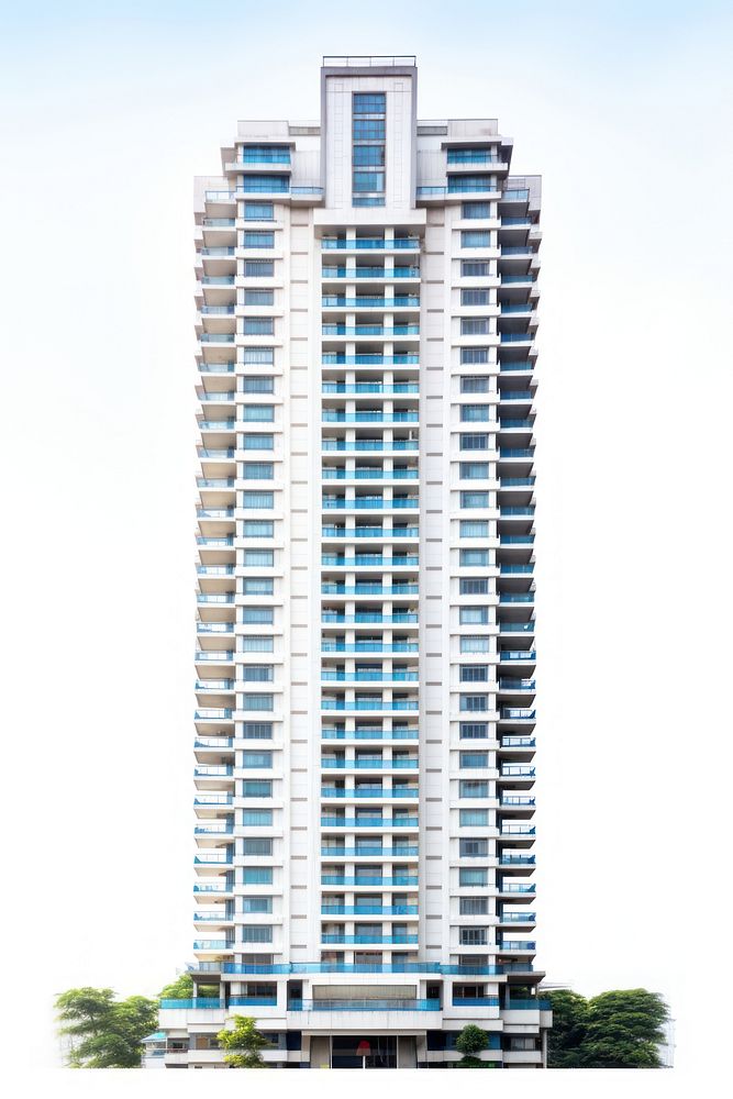 Architecture photo of tall Asian condominium building skyscraper city.