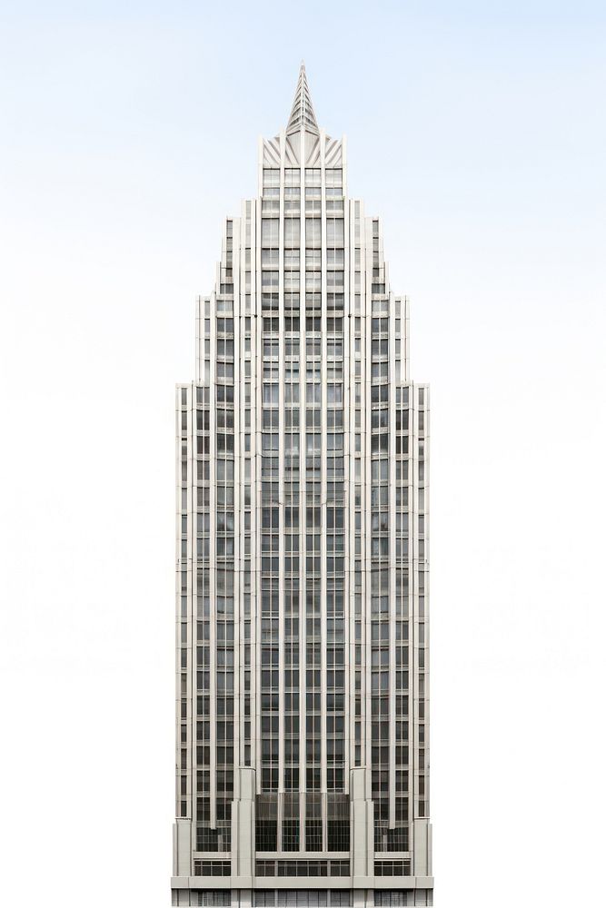Tall retro office skyscraper building top architecture tower city.