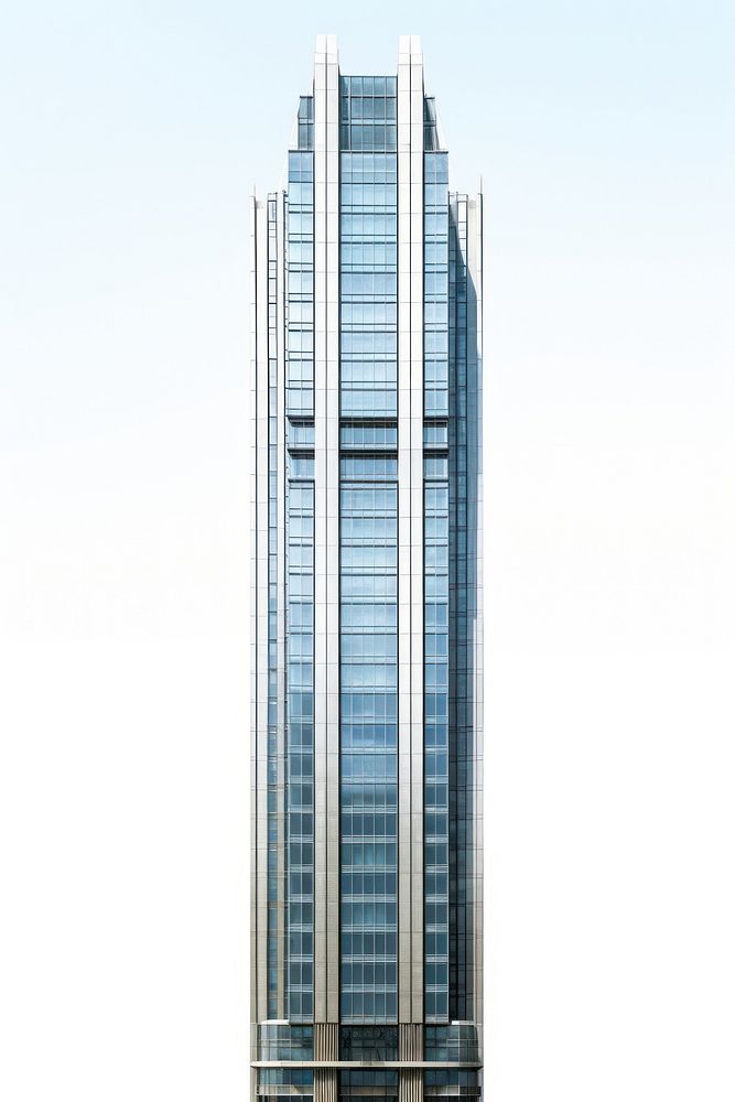 Tall contemporary skyscraper architecture building metropolis.