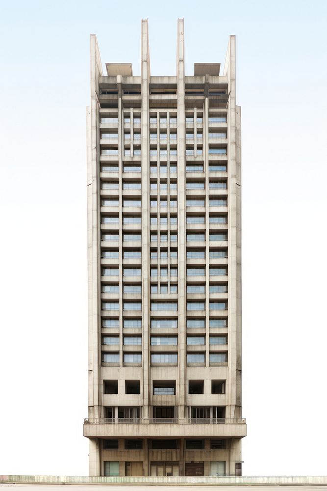 Tall brutalist skyscraper architecture building tower.