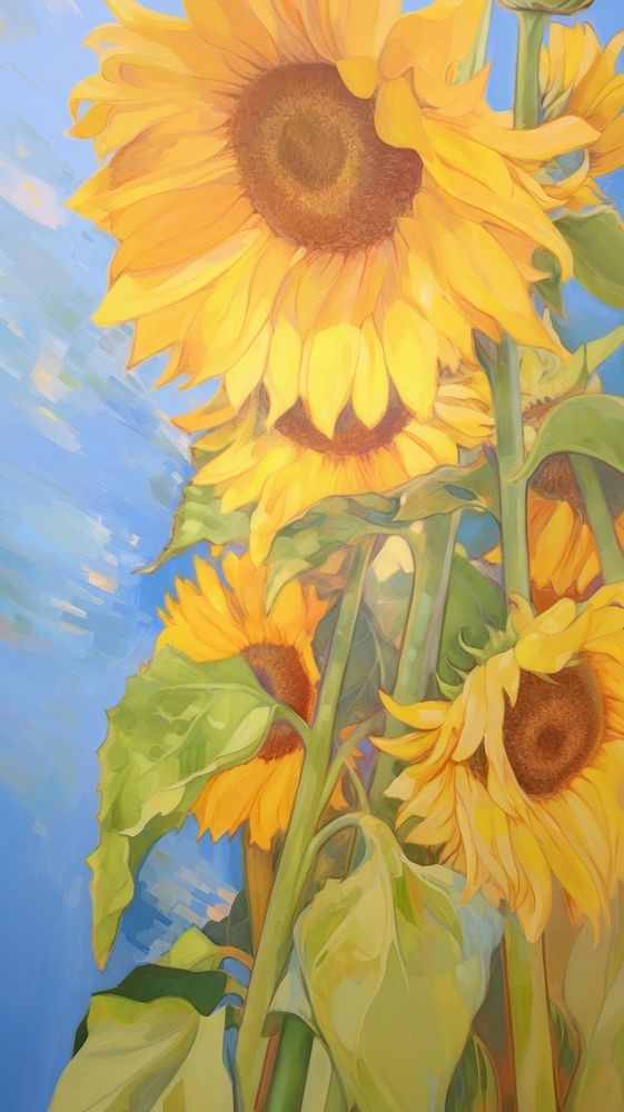 Sunflower painting blossom person.