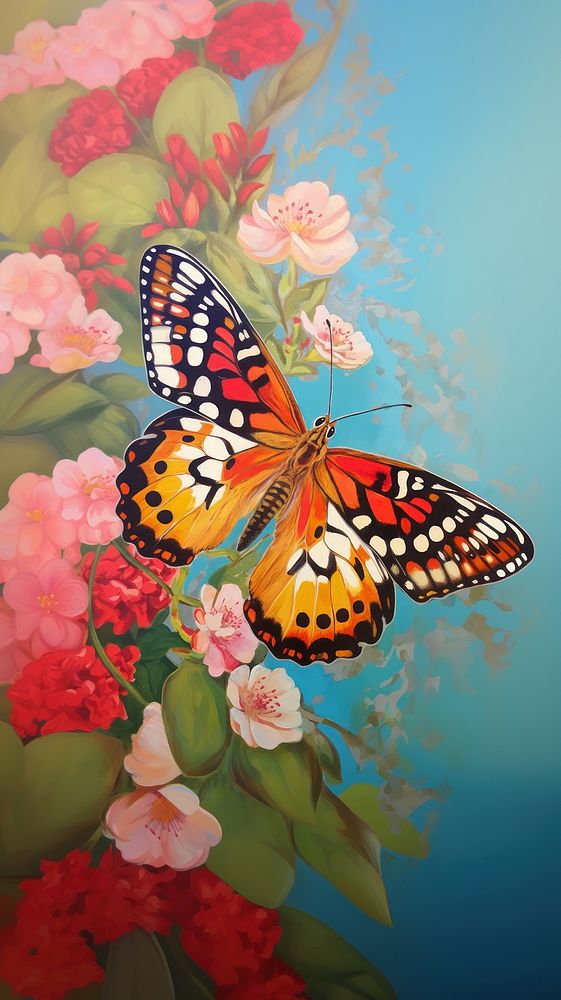 Butterfly painting flower invertebrate.