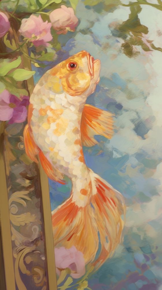 Gold fish painting animal art.