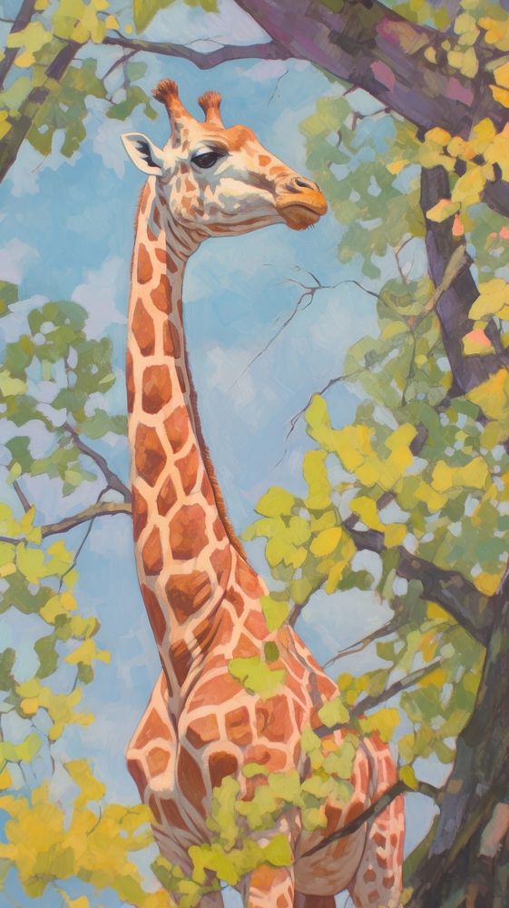 Painting giraffe wildlife animal.