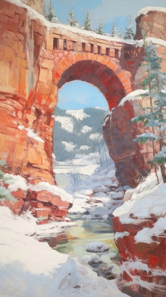 Painting arch snow architecture.