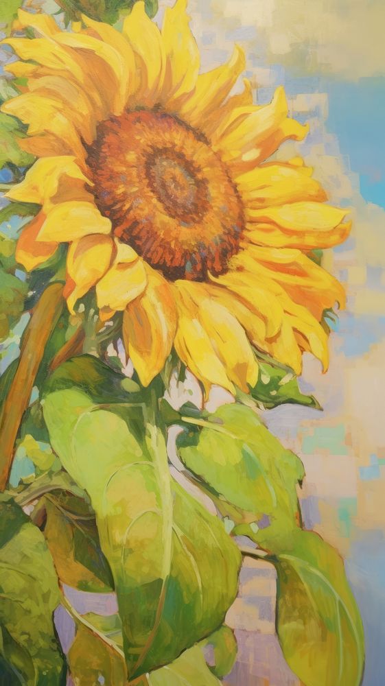 Sunflower painting blossom person.