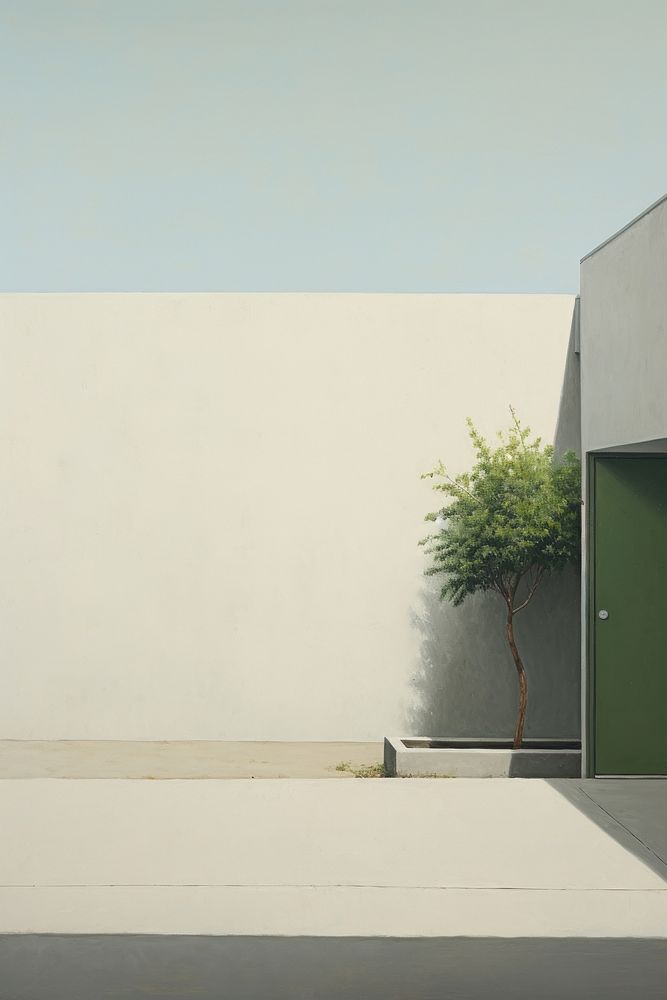 Minimal space backyard architecture building painting.