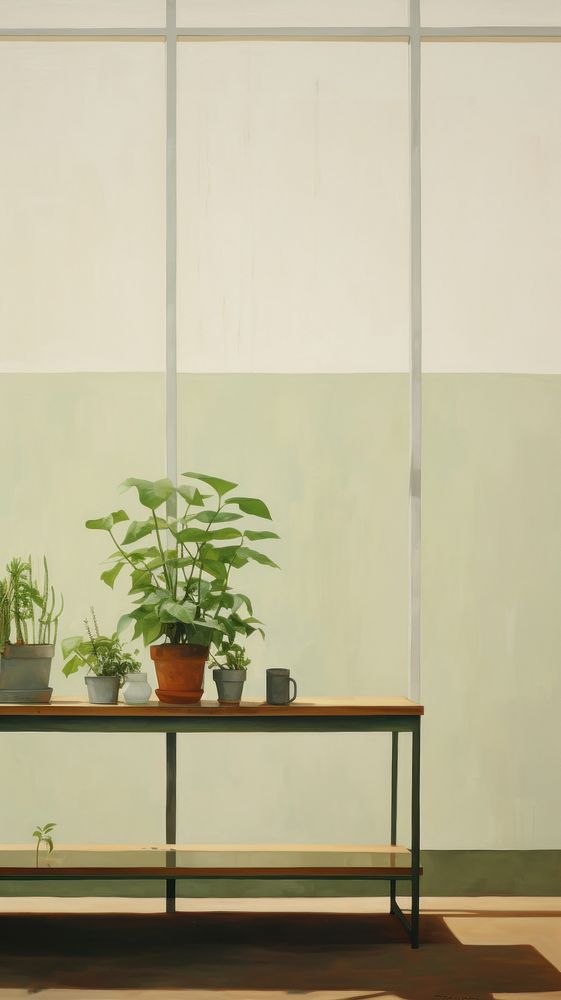 Minimal space glasshouse garden plant furniture window.
