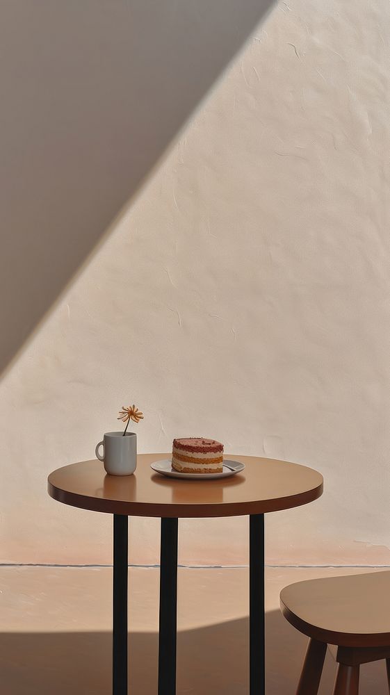 Minimal space outdoor table furniture cup mug.