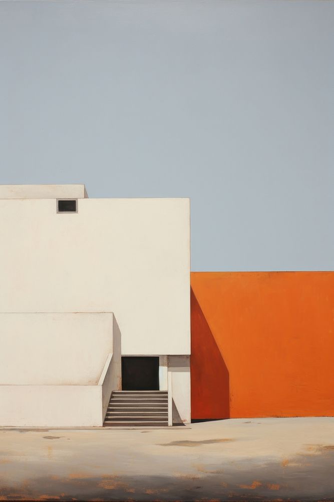 Minimal space museum architecture building painting.