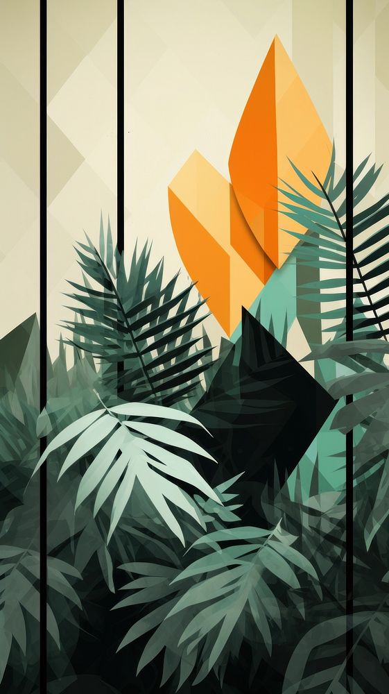 Minimal simple tropical forest art outdoors nature.