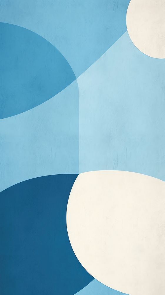 Minimal simple blue tone shapes art abstract pattern.