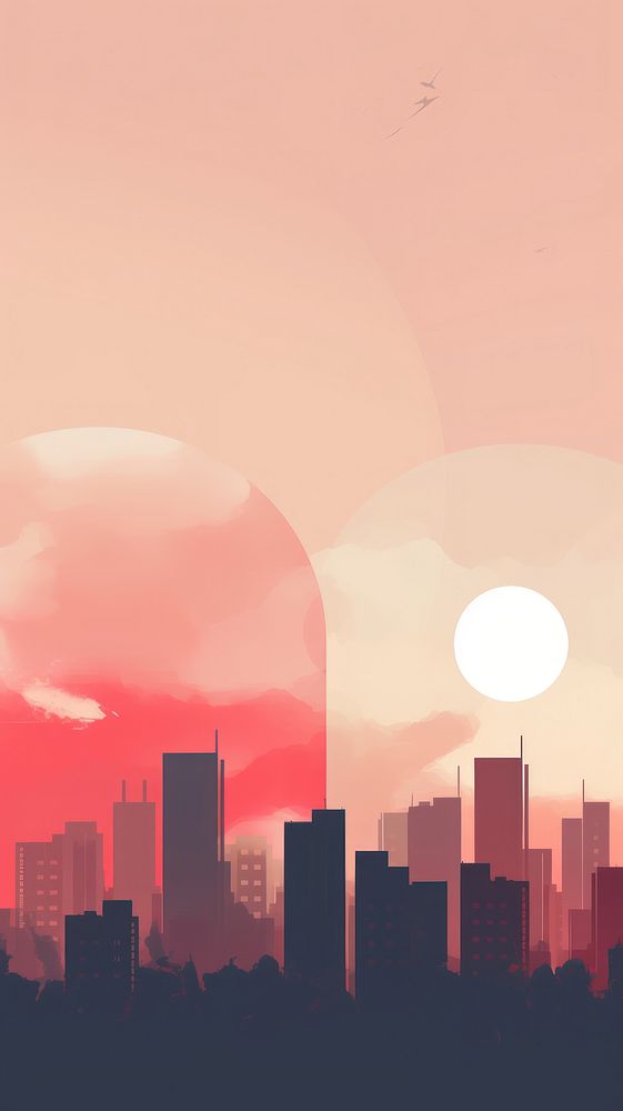 Sunset city architecture cityscape.