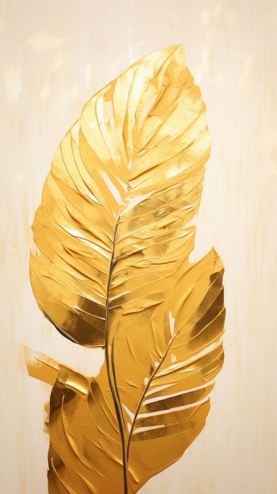 Gold art plant leaf.
