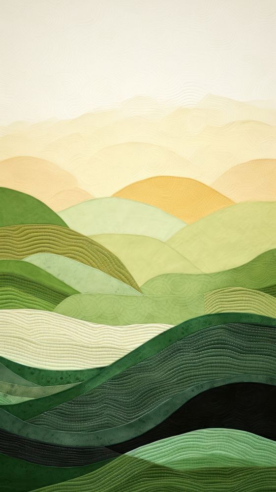 Minimal simple grassy hills abstract nature field.