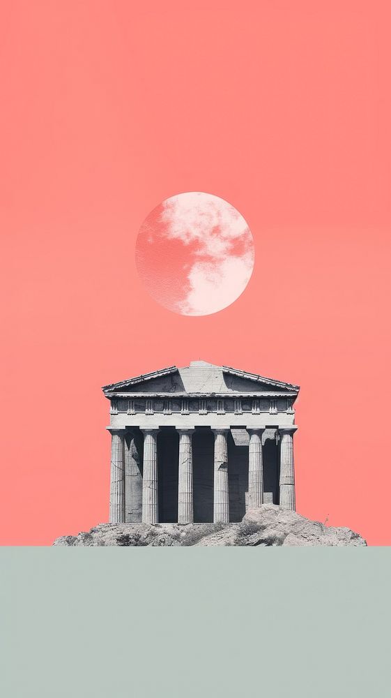 Minimal simple greek temple architecture building outdoors.