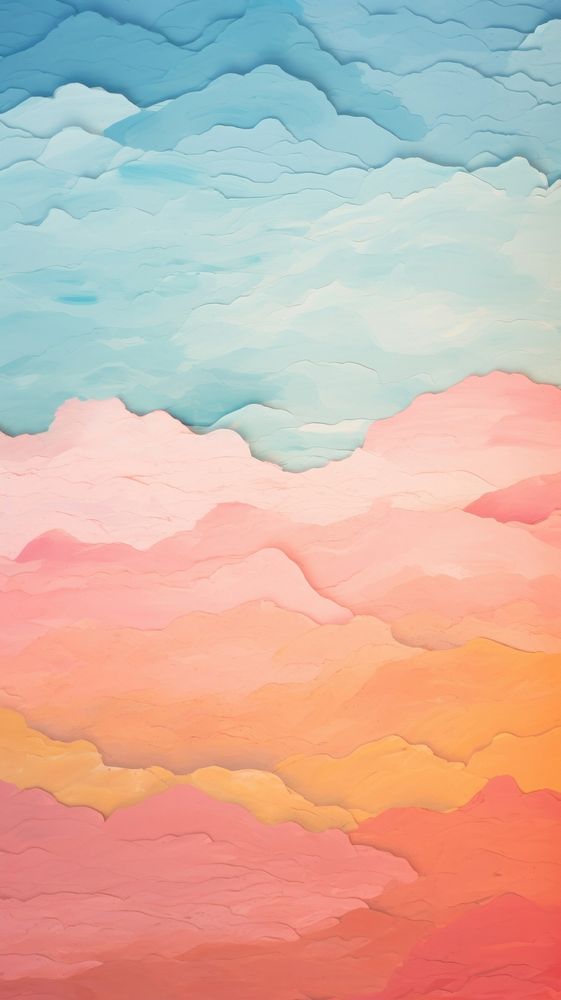 Minimal simple pastel sky abstract painting outdoors.