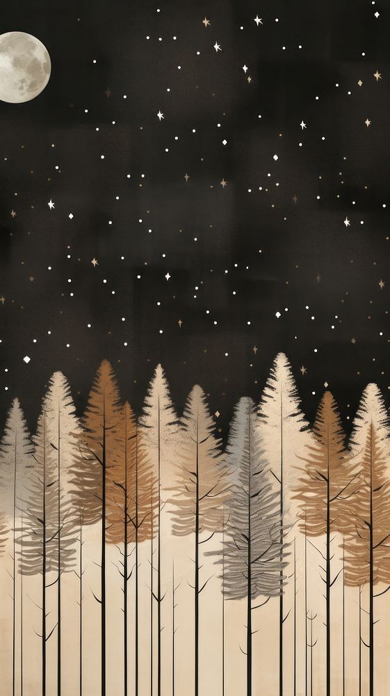 Minimal simple snowing forest astronomy outdoors nature.