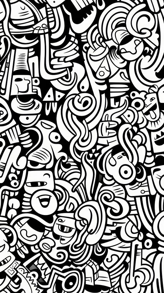  Abstract doodle drawing pattern sketch. AI generated Image by rawpixel.