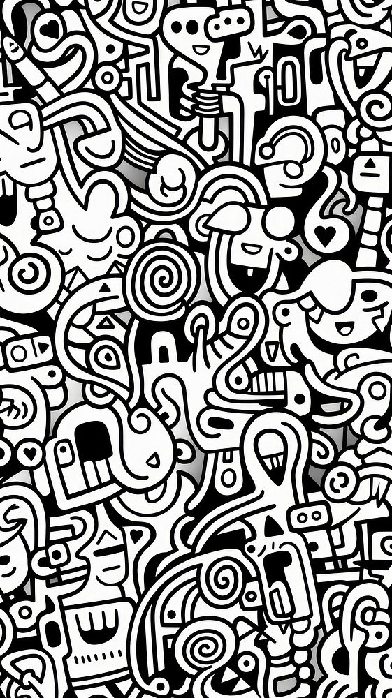  Abstract doodle drawing pattern sketch. AI generated Image by rawpixel.