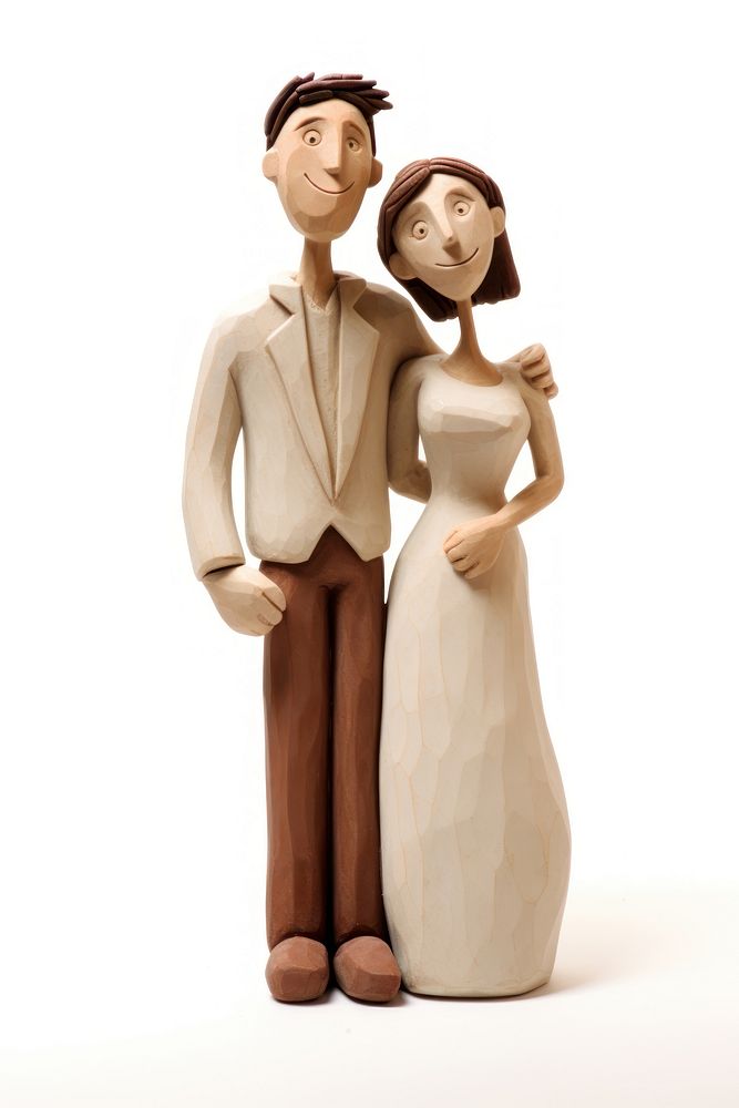 Couple made up of clay figurine wedding adult.
