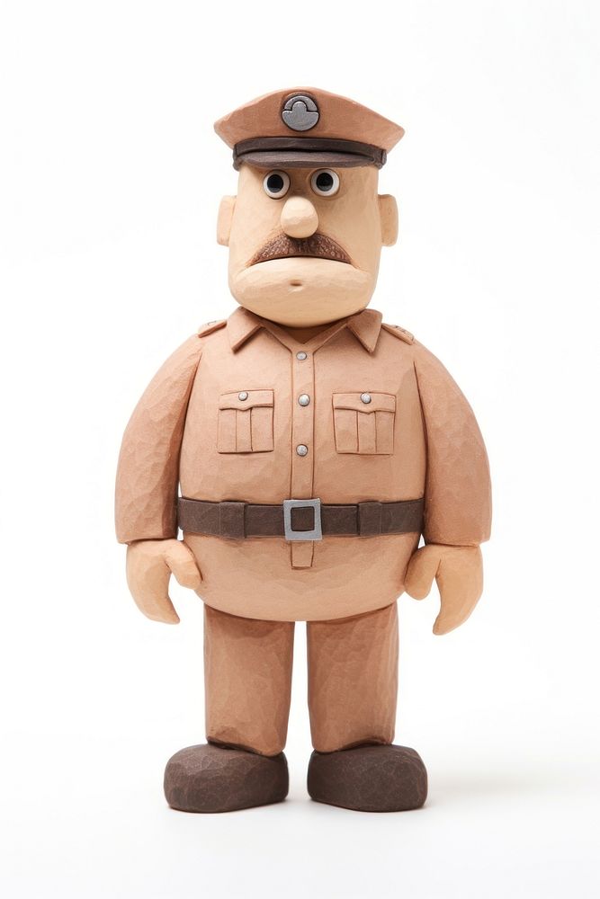 Police made up of clay toy white background representation.
