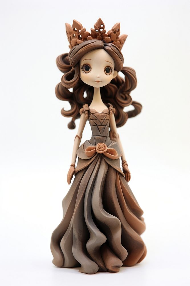 Princess made up of clay figurine craft doll.