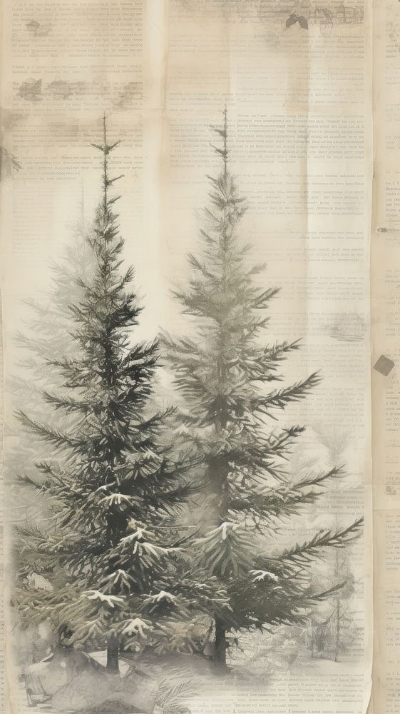 Wallpaper ephemera pale Christmastree christmas plant pine.