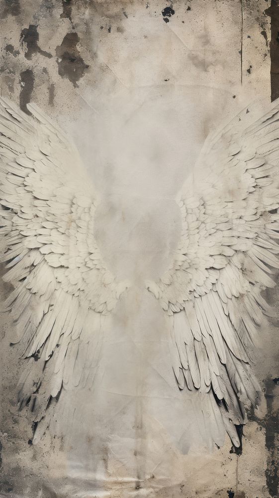 Wallpaper ephemera pale Angel wing | Free Photo Illustration - rawpixel