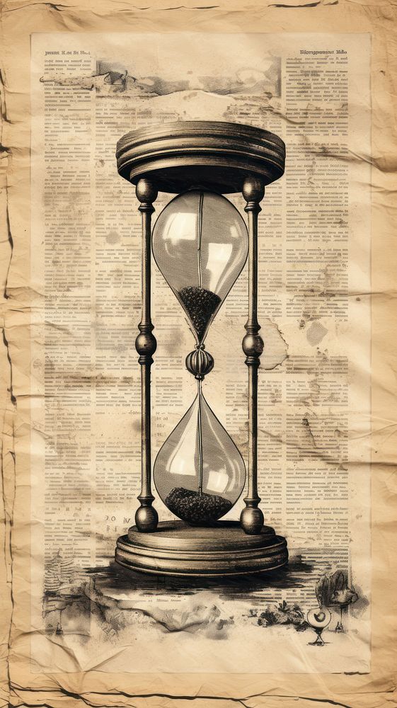 Wallpaper ephemera pale hourglass Antique architecture deadline history.