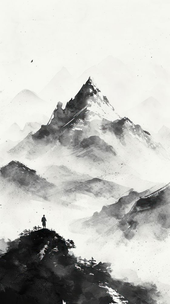 Mountain outdoors nature ink.