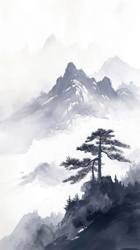 Mountain outdoors drawing nature.
