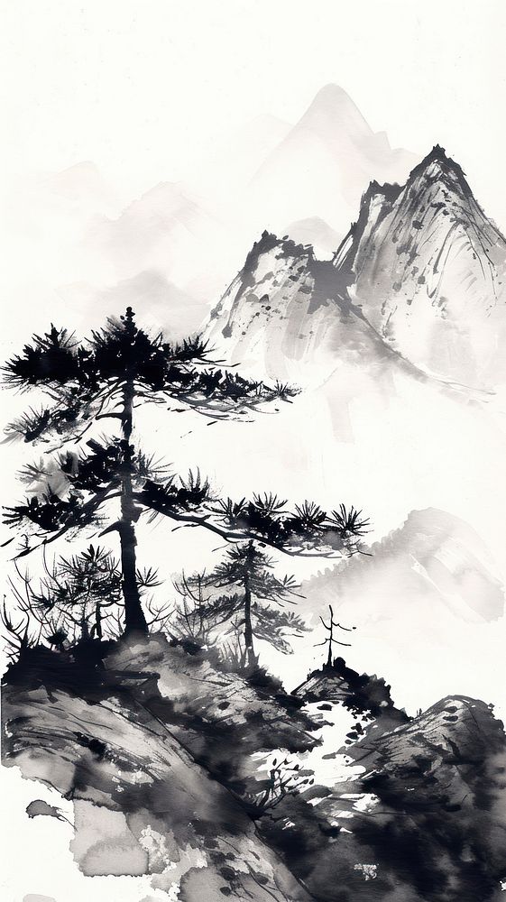 Mountain outdoors drawing nature.