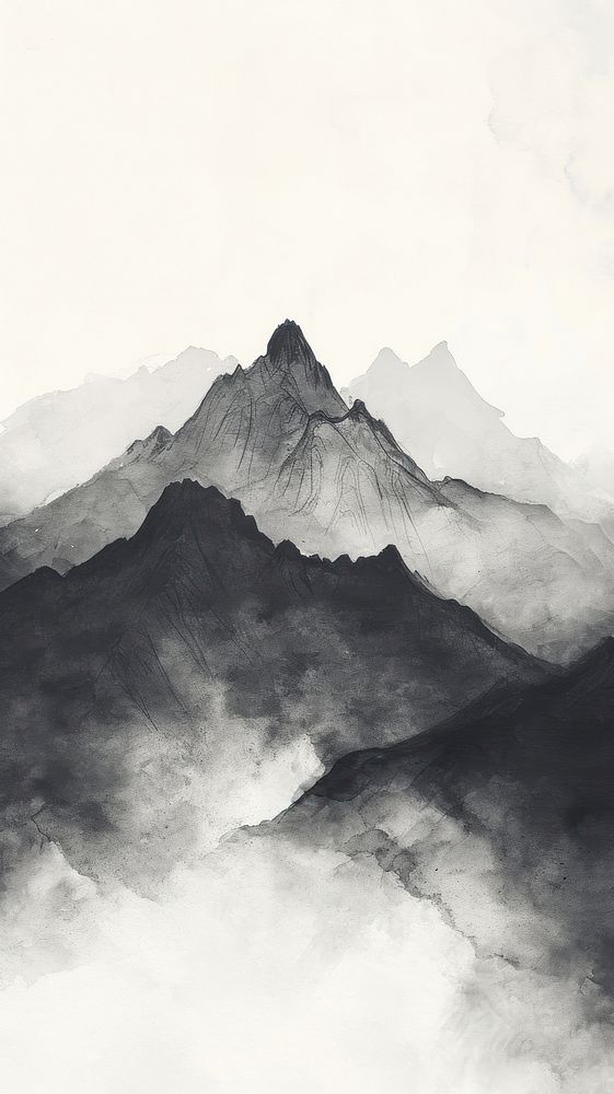 Mountain backgrounds drawing nature.