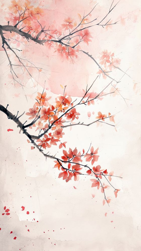 Painting backgrounds blossom autumn.