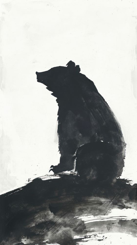 Painting bear silhouette wildlife.
