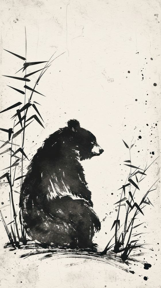Painting bear wildlife animal.