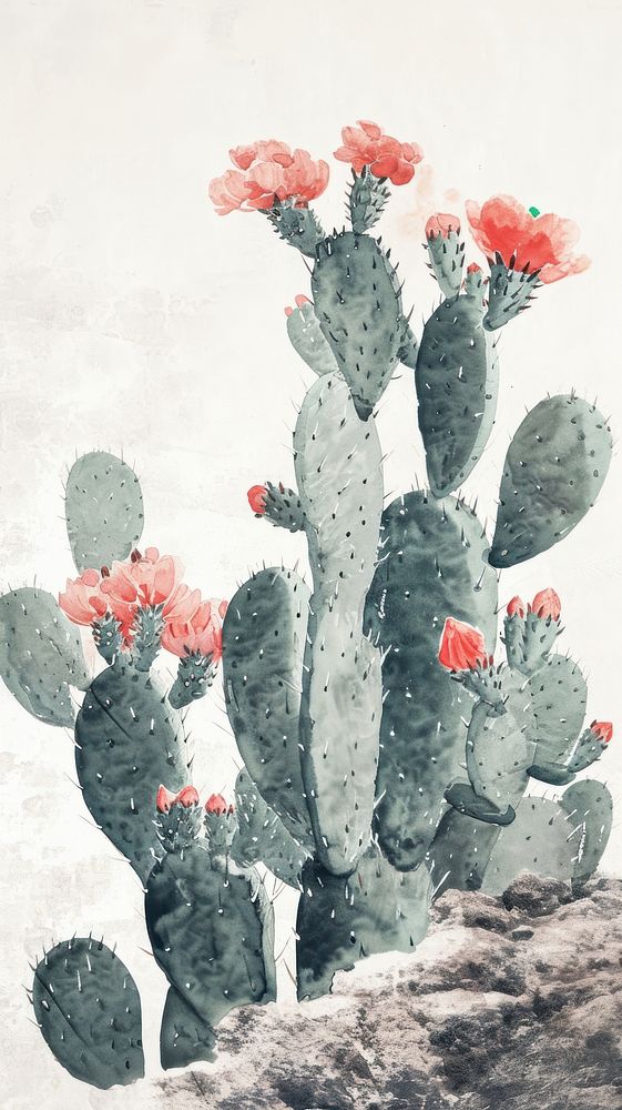 Cactus painting plant creativity.